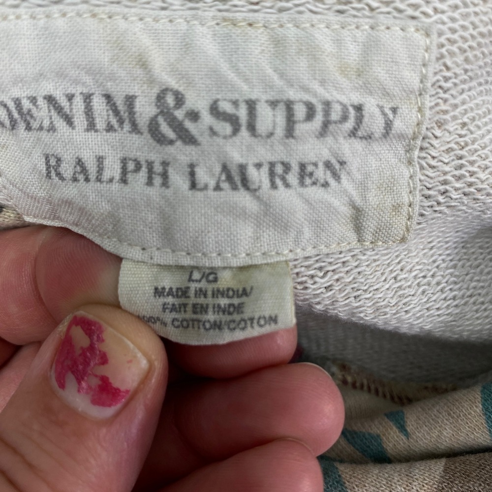 Denim & Supply Ralph Lauren Southwestern Flag Hoodie Men Large Aztec Print - Picture 5 of 16